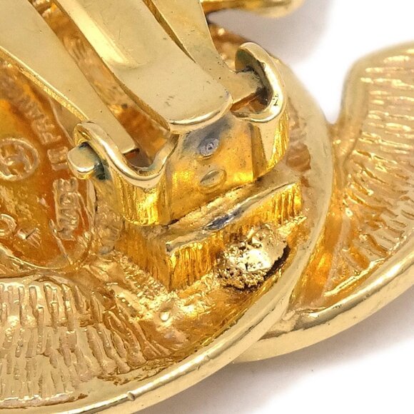 Chanel CC Quilted Earrings Clip-On Gold 2459 - Picture 3 of 4